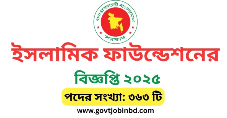 ইসলামিক ফাউন্ডেশন নিয়োগ বিজ্ঞপ্তি ২০২৫