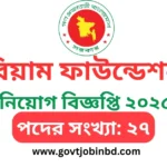 বিয়াম ফাউন্ডেশন নিয়োগ ২০২৫
