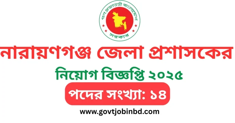 নারায়ণগঞ্জ জেলা প্রশাসকের কার্যালয় নিয়োগ বিজ্ঞপ্তি ২০২৫