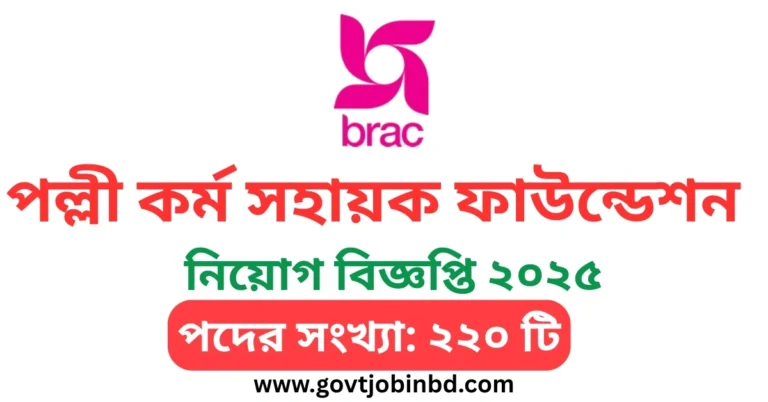 পল্লী কর্ম সহায়ক ফাউন্ডেশন নিয়োগ বিজ্ঞপ্তি ২০২৫