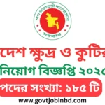 বাংলাদেশ ক্ষুদ্র ও কুটির শিল্প নিয়োগ বিজ্ঞপ্তি ২০২৫