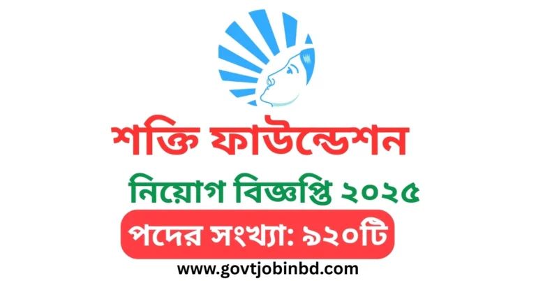 শক্তি ফাউন্ডেশন নিয়োগ বিজ্ঞপ্তি ২০২৫