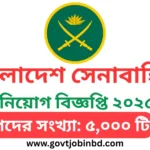 সেনাবাহিনী নিয়োগ ২০২৫ সার্কুলার