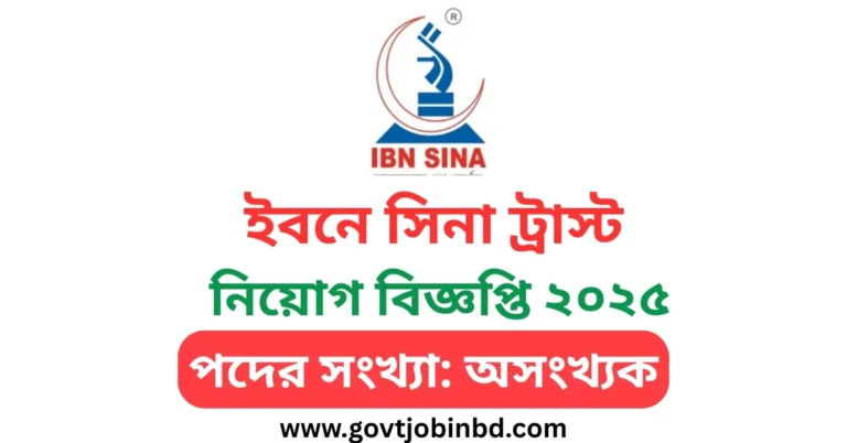 ইবনে সিনা ট্রাস্ট নিয়োগ বিজ্ঞপ্তি ২০২৫