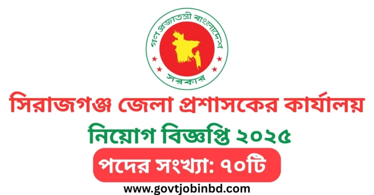 DC Office Sirajganj Job Circular