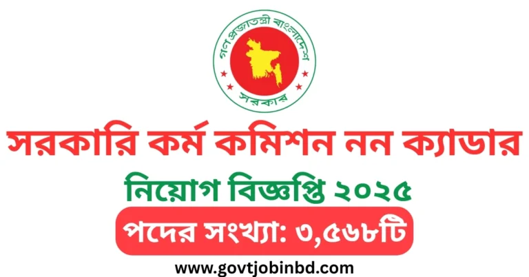 নন ক্যাডার নিয়োগ বিজ্ঞপ্তি ২০২৫