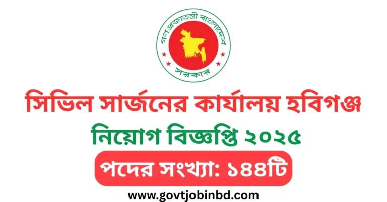 সিভিল সার্জনের কার্যালয় হবিগঞ্জ নিয়োগ